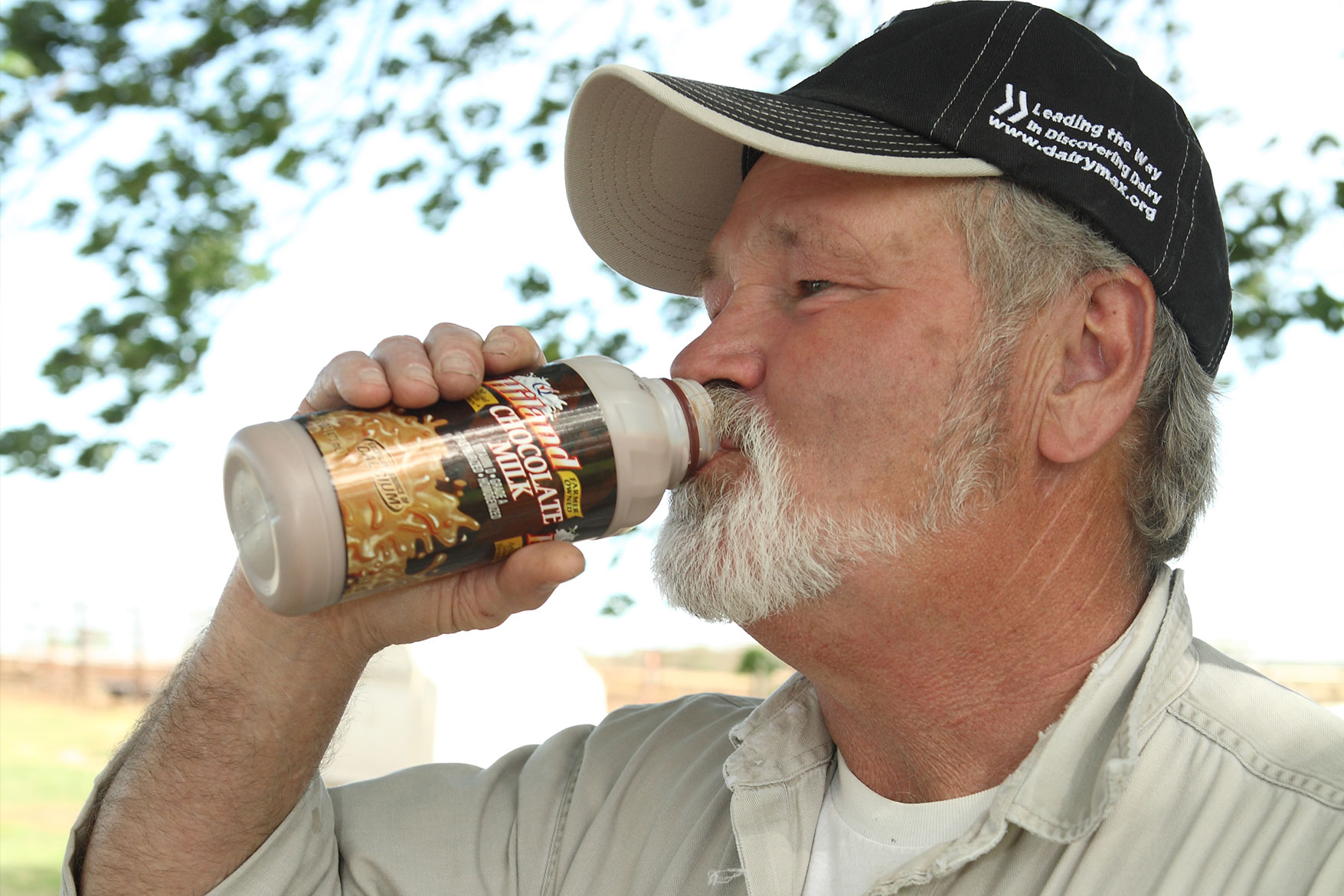 Donny Chapman enjoying a chocolate milk.