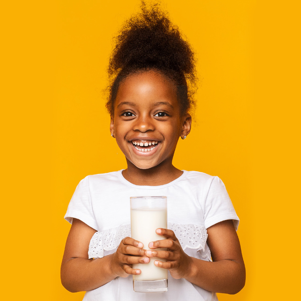 Girl drinking milk