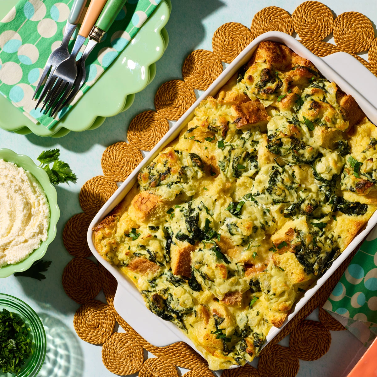 Ricotta & Spinach Brunch Strata