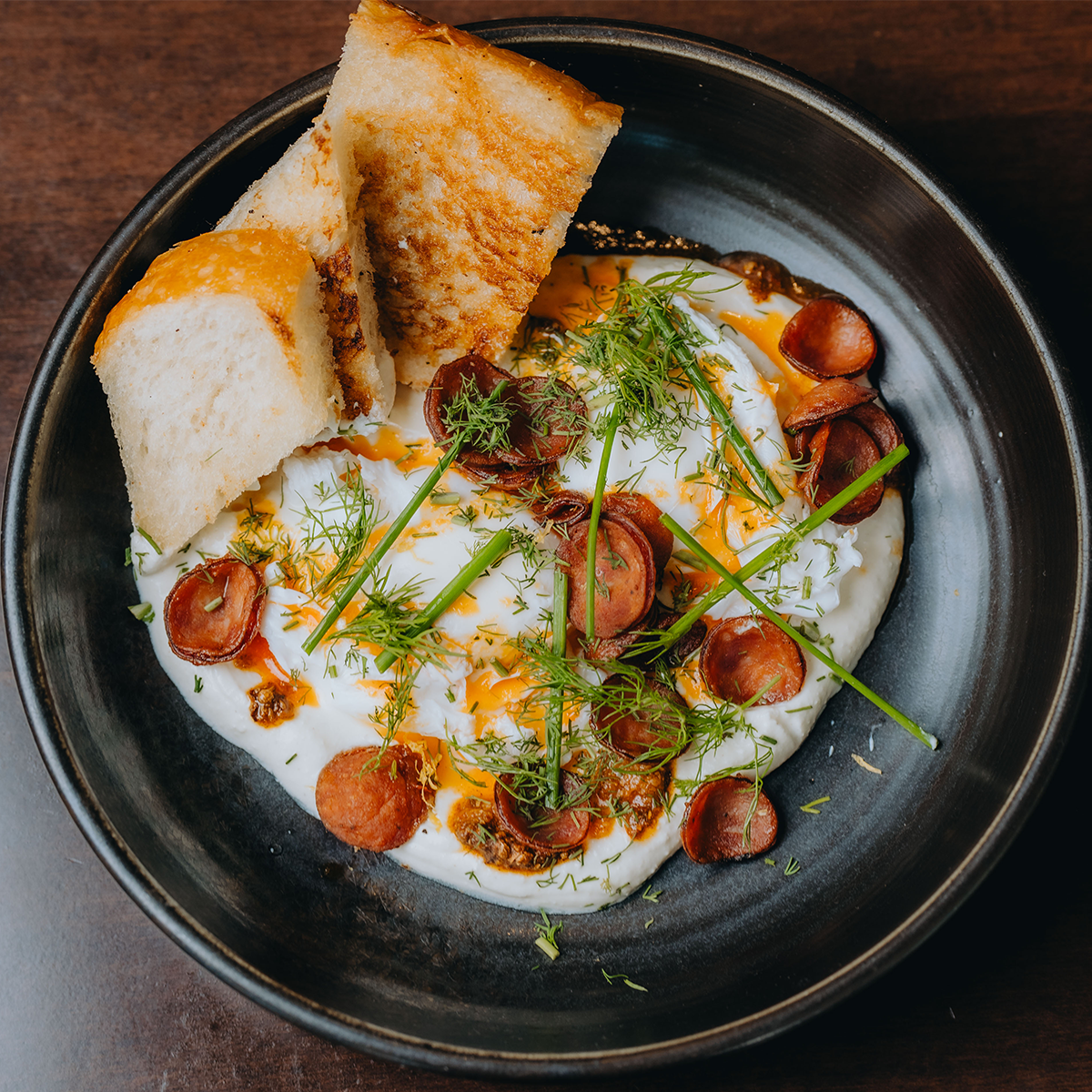 Turkish Eggs with Spicy Sausage