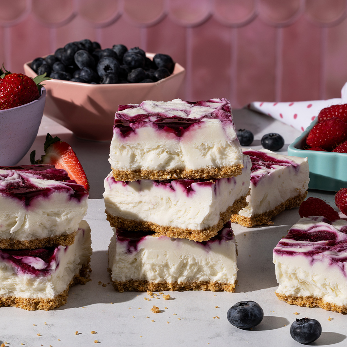 Berry Cheesecake Frozen Yogurt Bars