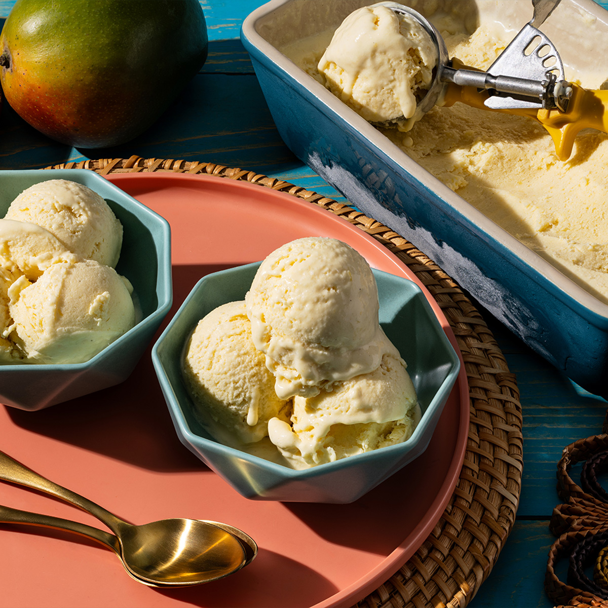 No-Churn Mango Lassi Ice Cream