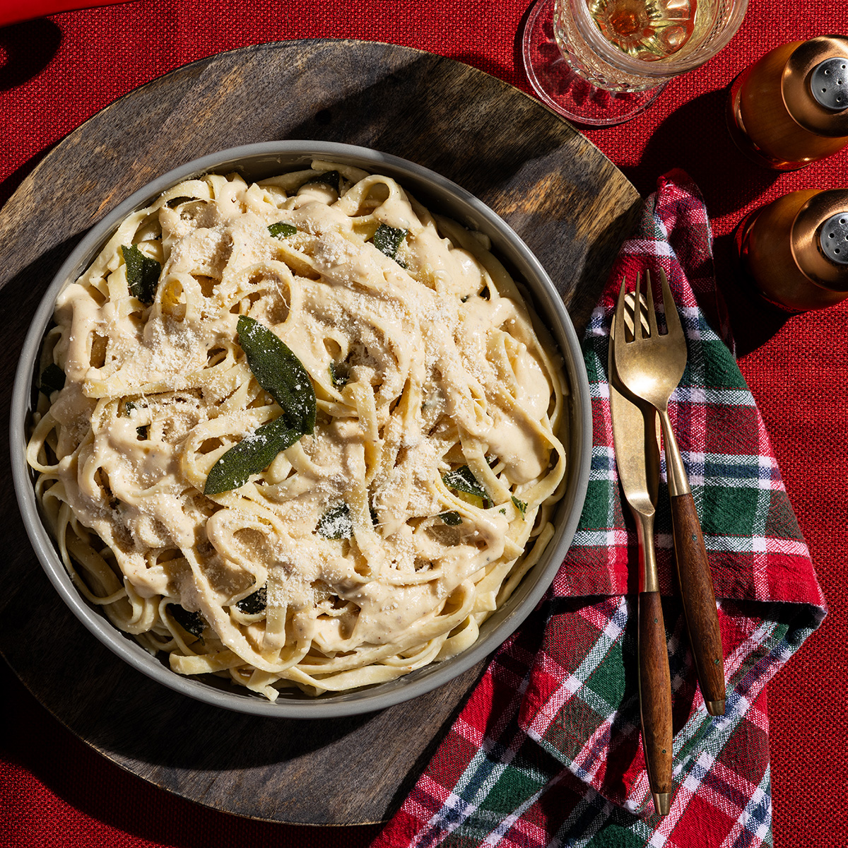 Fettuccine Alfredo with Mascarpone, Brown Butter & Crispy Sage